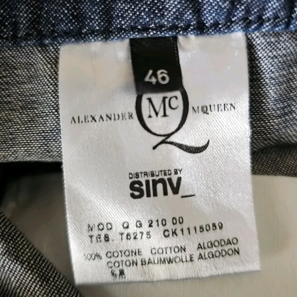 ALEXANDER MCQUEEN MCQ‎ Women's Knee Length Pleat Front Blue Denim Skirt Size 46